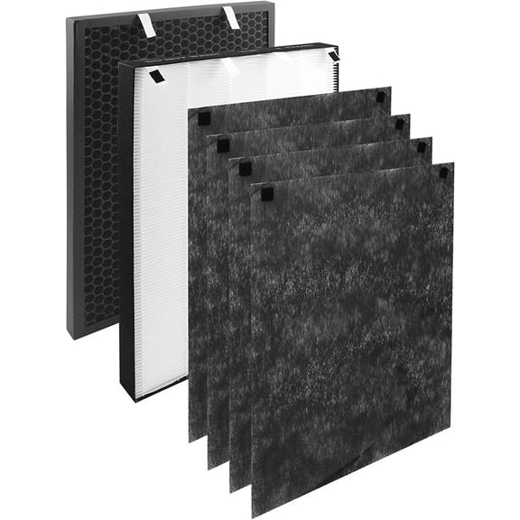 ATXKXE Air220 & Air320 Replacement HEPA Filter ,Compare to Part# 2677 2678 2804, 1 True HEPA filter+1 Activated Carbon+4 Pre-filters