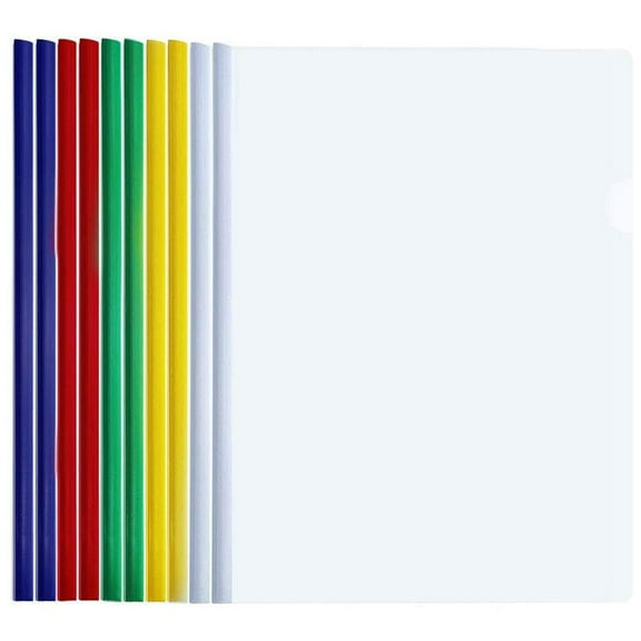 ATriss 10pcs Plastic Document Folders Sliding Bar Clips File Folders for Home Office