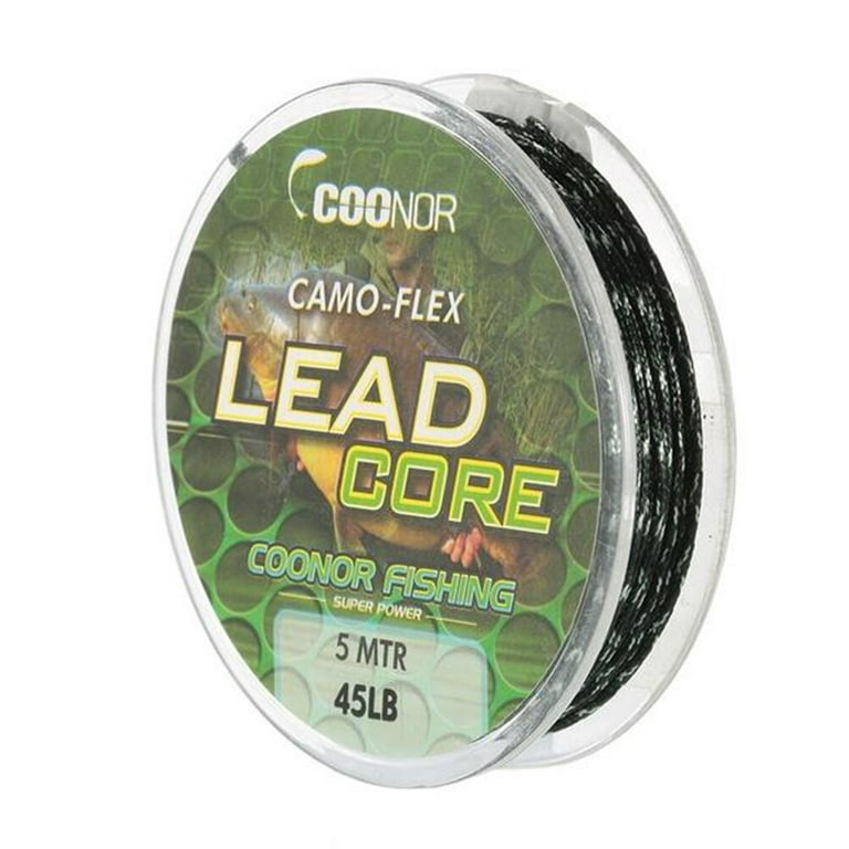 Atriss Lead Core Fishing Line Spools Strong Braid Trolling Line 45 Pounds 5 Meters (Green), Size: 6.20X6.20X1.30CM