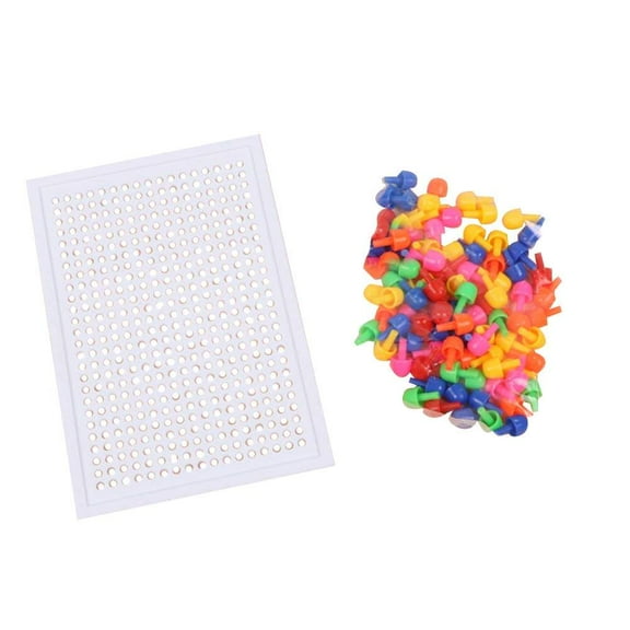 ATriss Mushroom Nail Puzzle Children'S Building Block Toy (92 Mushroom Nails + 1 Assembly Board)