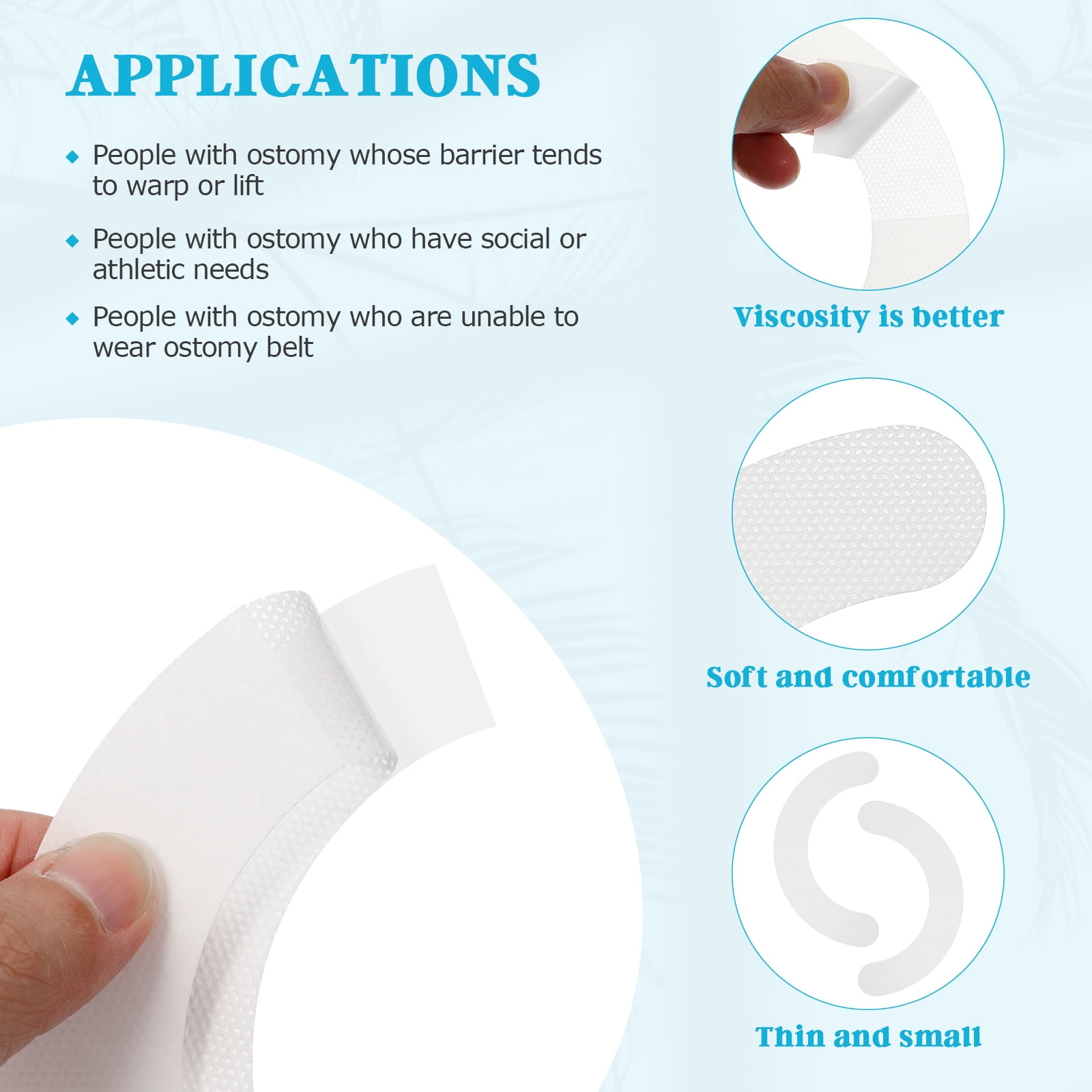 ATriss Ostomy Supplies,20Pcs Ostomy Skin Barrier Strips Adhesive Barrier Tapes Stoma Sensitive