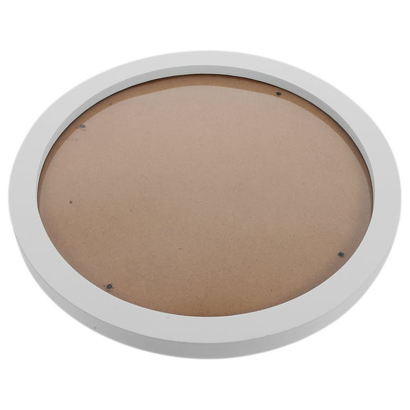 Round Picture Frame Wall Hanging Display Crafted from Wood Based Panel White Color for Home Use 8.5
