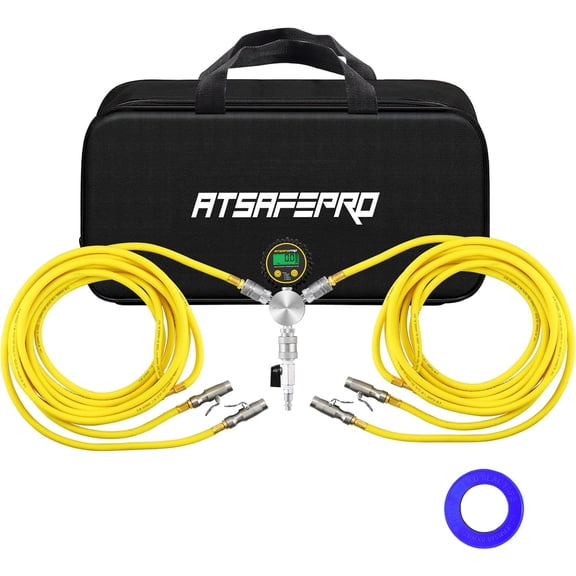 ATsafepro 4 Tire Inflation Deflation System, Air Systems Rapid 4-Tire Inflation/Deflation System, Fits Up to 155" Wheelbase, Includes Manifold, Digital Gauge, and Storage Bag