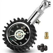 ATsafepro Tire Pressure Gauge 60psi,Easy Read Glow Dial in The Dark, Professional Mechanical Tire Gauge for Motorcycles,Cars,Trucks,Bicycle