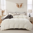 thumbnail image 1 of ATsense Duvet Cover Queen Size - Ultra Soft Microfiber, 3 Pieces Off White Bedding Duvet Covers Set - Breathable and Easy Care, Comforter Cover with Zipper Tie, 1 of 8