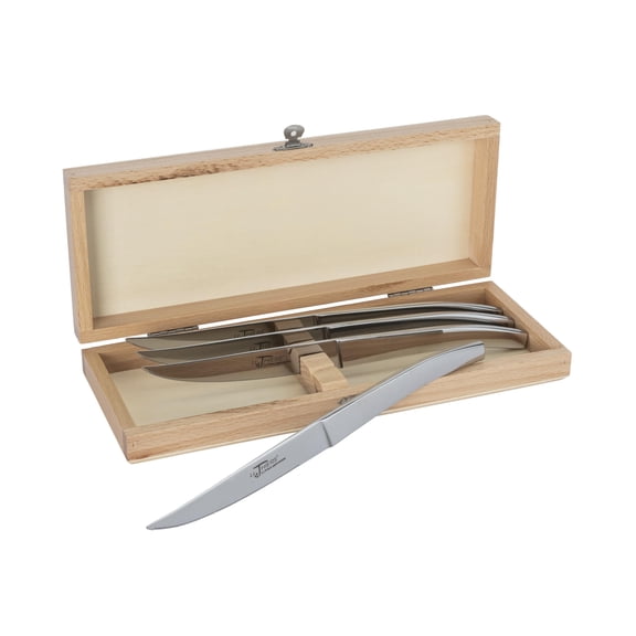 AU NAIN LE THIERS SET OF 4 STEAK KNIVES WITH STAINLESS STEEL HANDLES