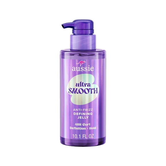Aussie Ultra Smooth Defining Jelly, Anti-Frizz, Hold + Define, Styler, With Jojoba Oil, For All Textured Hair 10.1oz
