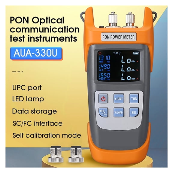 AUA-330A/U APC/UPC Port (optional) Handheld Fiber Optical PON Power Meter With LED Light FTTX/ONT/OLT 1310/1490/1550nm ,High Precision