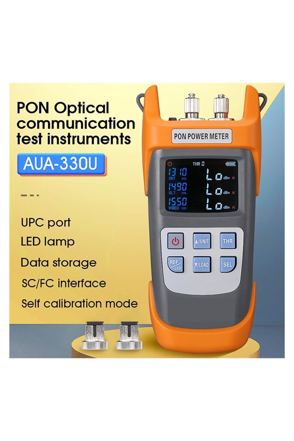 AUA-330A/U APC/UPC Port (optional) Handheld Fiber Optical PON Power Meter With LED Light FTTX/ONT/OLT 1310/1490/1550nm ,High Precision