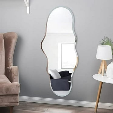 AUA CROWN Full Length Mirror, Irregular Frameless Wall Mirror, Cloud Wall Mounted Mirror, 47 "X22" Dressing Mirror Cosmetic Mirror Bathroom Living Room Bedroom Wall Decorative Mirror