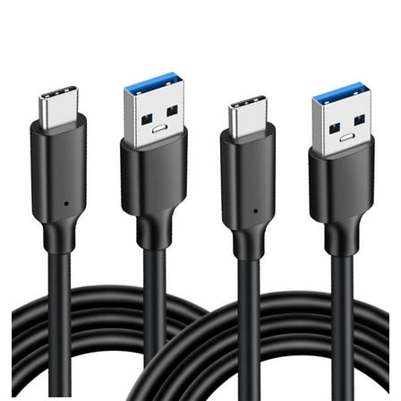 AUBEAMTO 2 Pack 1.6ft+1.6ft USB3.2 Type A to USB-C 10Gbps Cable,AUBEAMTO USB3.2 Gen 2 Type C Data Cable, 3A 60W PD Fast Charging Cable,