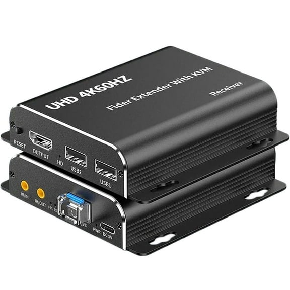 AUBEAMTO 4K 60Hz HDMI KVM Fiber Optic Extender Converter 1080P 120Hz 20Km HDMI Optical USB KVM Extender Video Audio Transmitter