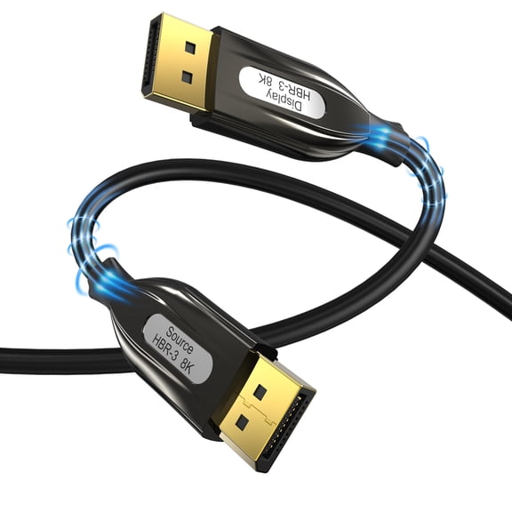 AUBEAMTO 8K 4K Fiber Optic Displayport Cable Rated Long DP1.4 HBR3 Ultra High Speed 32.4Gbps 8K@60Hz 4K@144Hz Slim and Flexible Fiber DP to DP Cable -16FT