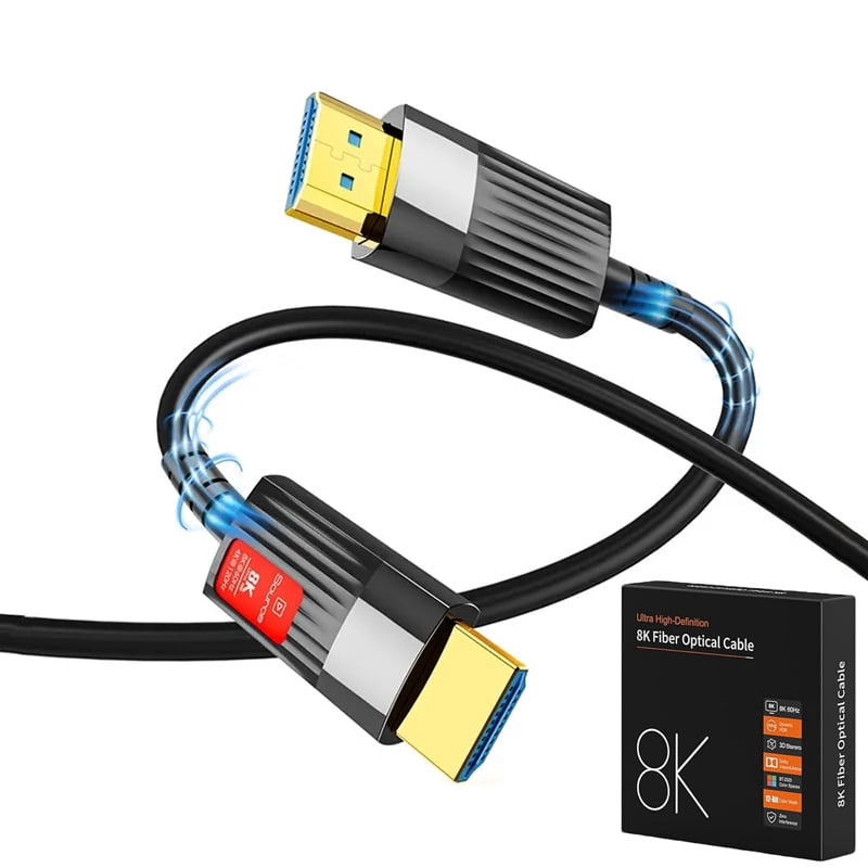 AUBEAMTO 8K HDMI 2.1 Fiber Optic Cable 8K 60Hz 4K 120Hz Ultra High Speed 48Gbps HDR eARC HDCP Optical Fiber HDMI Cables For HDTV Laptop Projector TV Box PS - 15M/50ft