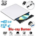 thumbnail image 1 of AUBEAMTO Aluminum External Blu Ray CD DVD Drive 3D, USB 3.0 and Type USB C Bluray DVD CD RW Row Burner Player Compatible for MacBook OS Windows 7 8 10 PC iMac, Silver, 1 of 8