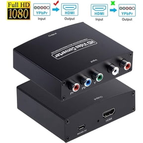 AUBEAMTO Component to HDMI Converter,  YPbPr + R/L to HDMI Adapter, 1080P Component 5RCA RGB Video Audio Converter for PS2 PS3 DVD Xbox 360 Nintendo Wii to Smart HDTV Monitor Projector