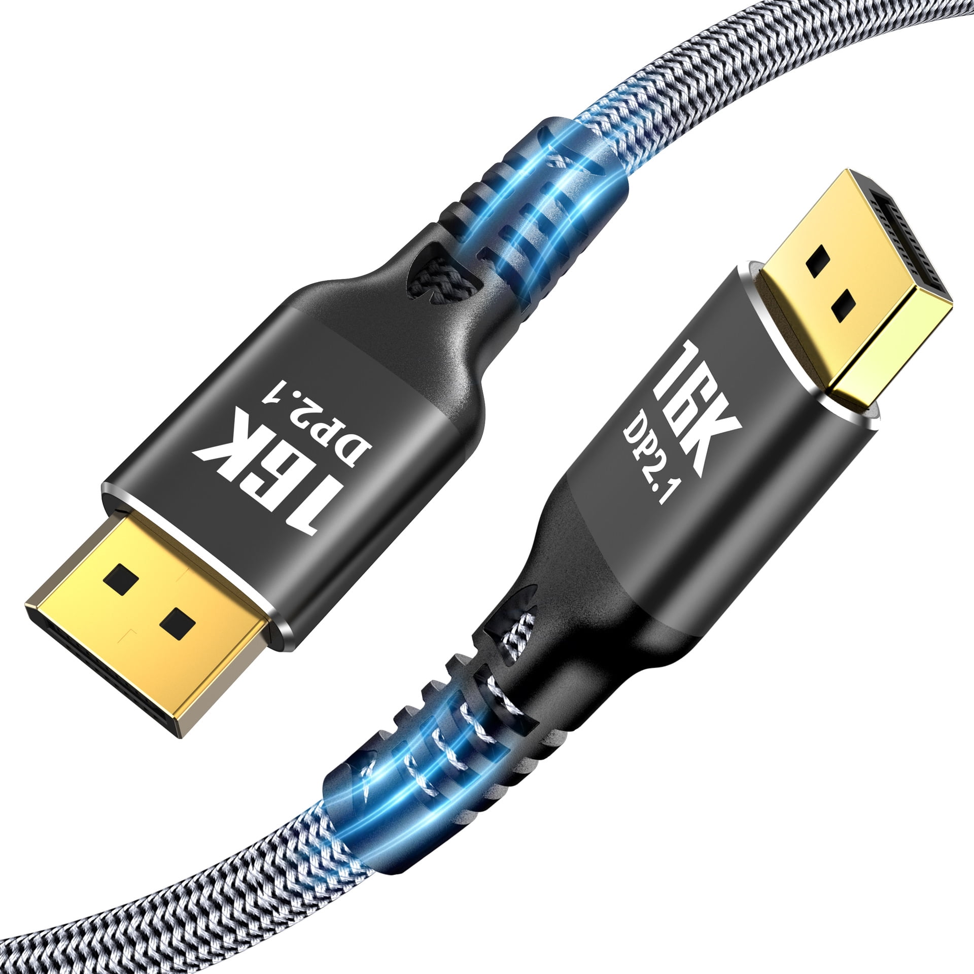 AUBEAMTO DisplayPort 2.1 Cable 16.4FT, 16K Display Port 2.1 2.0 Cable [16K 60Hz, 8K 120Hz, 4K 240Hz 165Hz 144Hz, 80Gbps HDR10 HDCP DSC 1.2a] Braided DP 2.1 Cord for FreeSync G-Sync Gaming Monitor