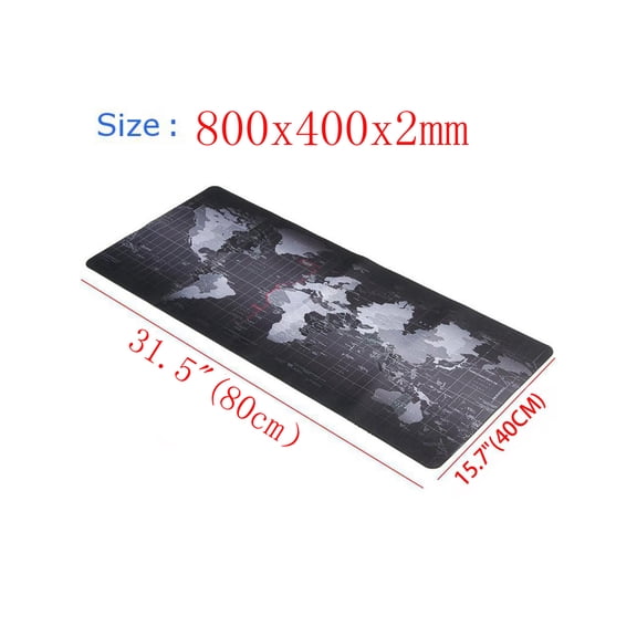 AUBEAMTO Extended XXL-Size Gaming Mouse Pad - 31.5"x15.8"x0.08" Dimension - Portable with Extended XL Size - Non-slip Rubber Base - Special Treated Textured Weave with Precision Control (worldmap)