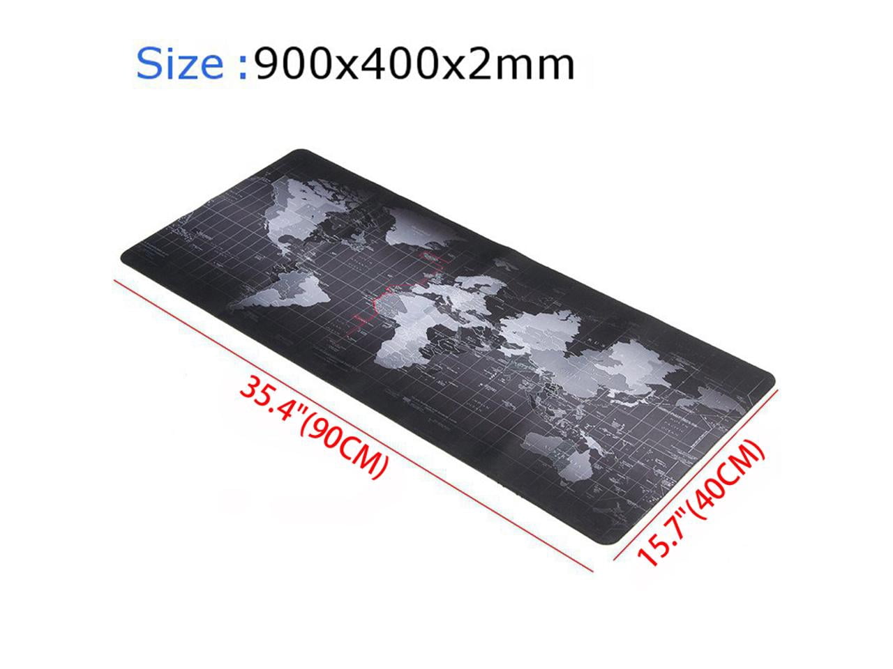 AUBEAMTO Extended XXXL-Size Gaming Mouse Pad - 35.5"x15.8"x0.08" Dimension - Portable with Extended XL Size - Non-slip Rubber Base - Special Treated Textured Weave with Precision Control (worldmap)
