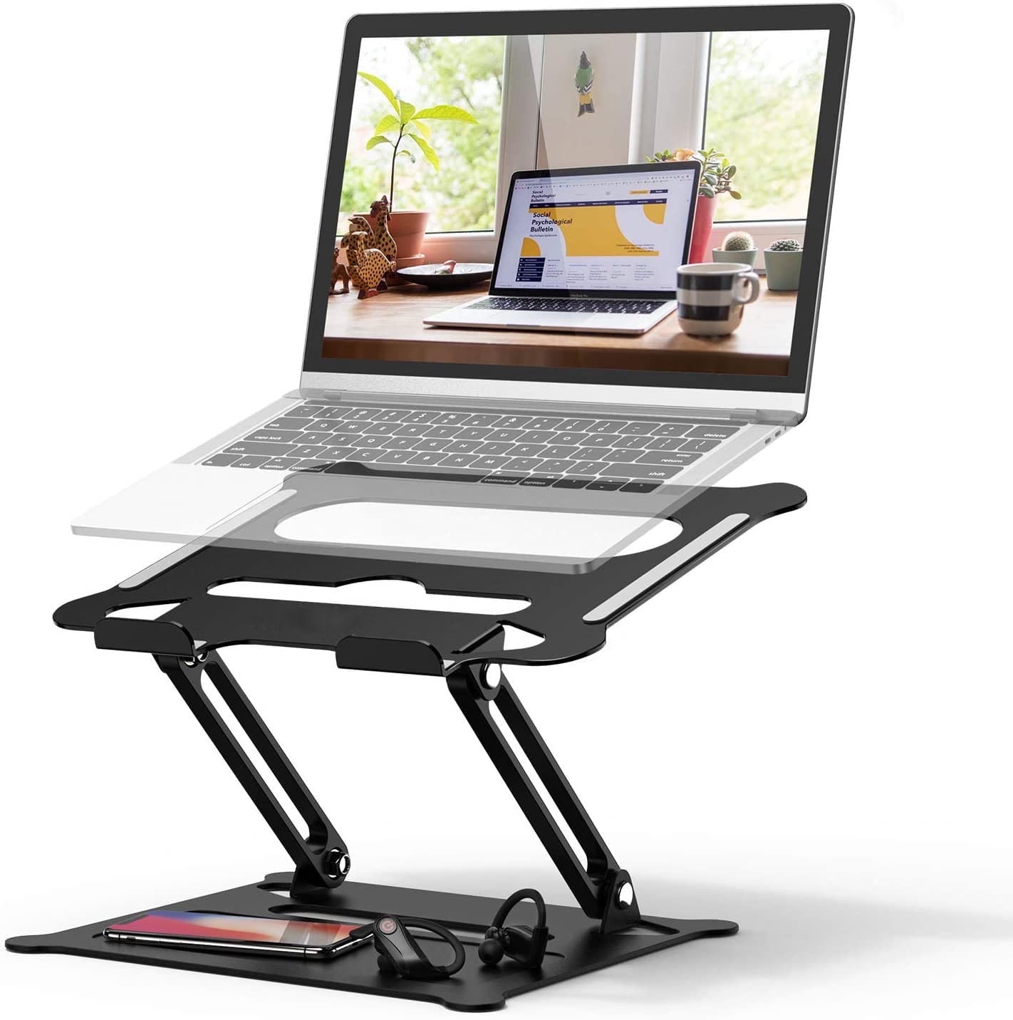 AUBEAMTO  Laptop Stand for Desk,Adjustable Laptop Stand ,Ergonomic Computer Stand Laptop Riser, Sit to Stand Laptop Holder Compatible with All Laptops 10-17" MacBook Pro, iPad Air(Z19-Black)