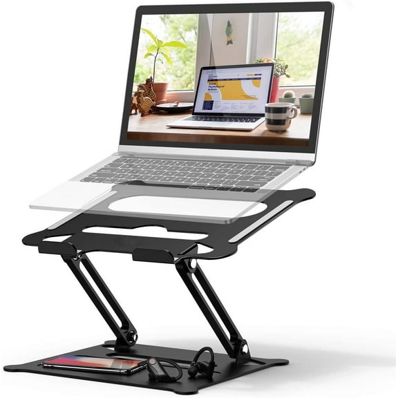 AUBEAMTO Laptop Stand for Desk,Adjustable Laptop Stand ,Ergonomic Computer Stand Laptop Riser, Sit to Stand Laptop Holder Compatible with All Laptops 10-17" MacBook Pro, iPad Air(Z19-Black)