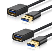 AUBEAMTO USB 3.0 Extension Cable, [2 Pack 6.6ft] USB A Male to Female Extension Extender Cord 5Gbp High Data Transfer Compatible for USB Flash Drive, Keyboard, Printer, Xbox, Hard Drive and More