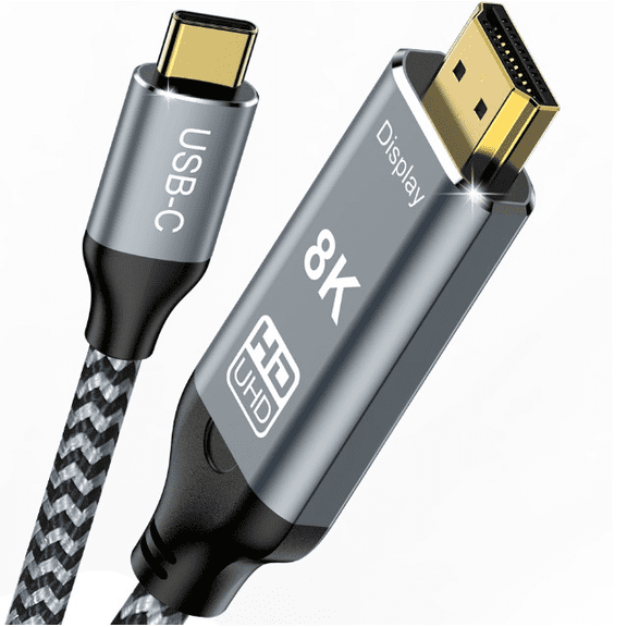 AUBEAMTO USB C to HDMI 2.1 Cable (8K@60Hz,4K@144Hz,2K@240Hz) 10Ft Type C to HDMI 8K Cord Support HDCP2.3/HDR10 [Thunderbolt 3/4 Compatible] for MacBook Pro/Air,iPad Pro,XPS,S22