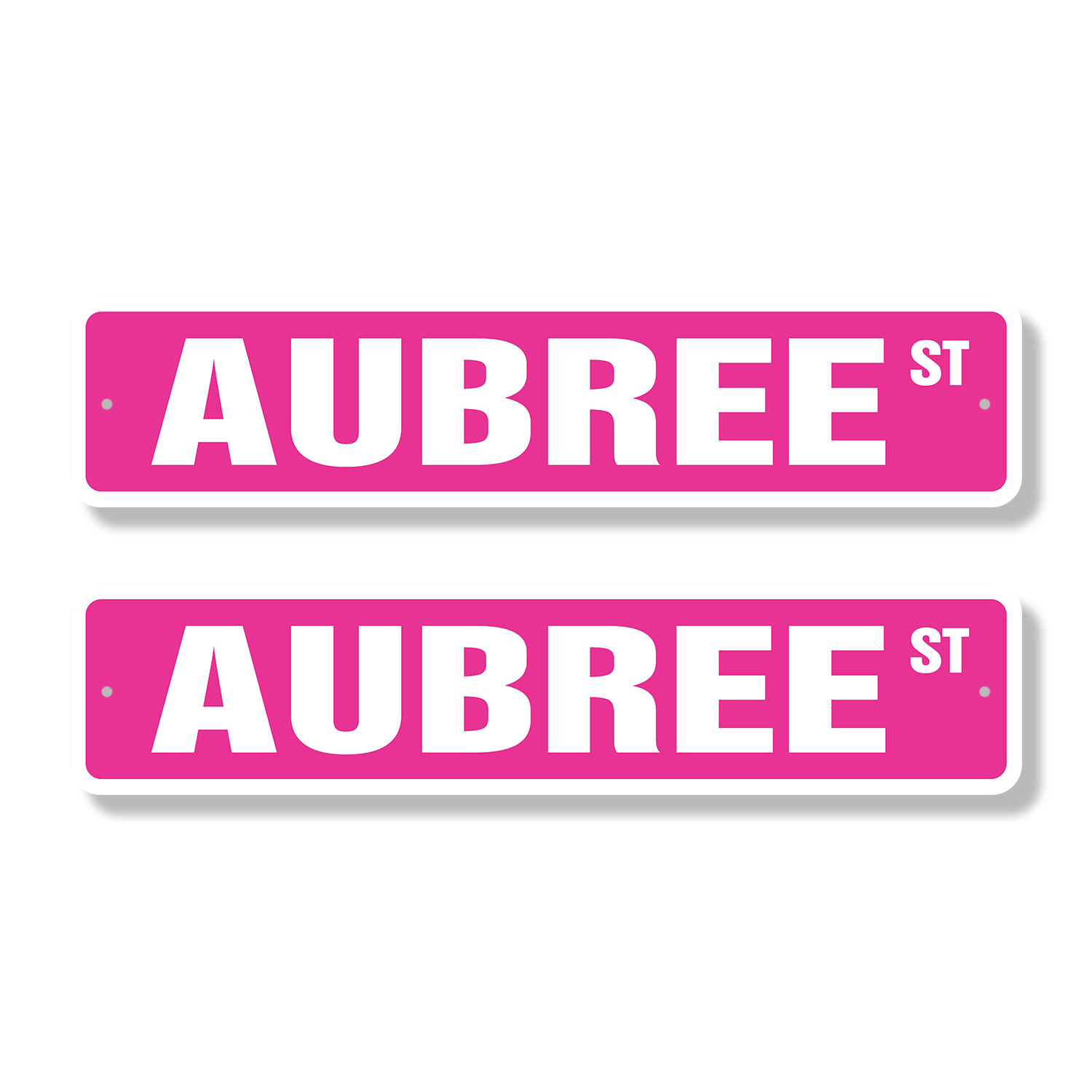 AUBREE Classic Street Sign (2 Pack) Childrens Name Room Sign Road Sign ...