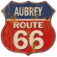 thumbnail image 1 of AUBREY Route 66 Sign Shield Metal Gift Man Cave Red 211110005251, 1 of 1