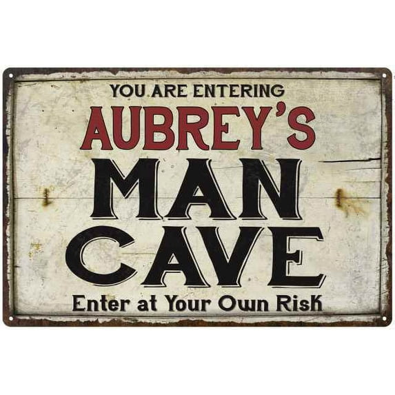 AUBREY'S Man Cave Sign Rustic Garage Decor Gift 8x12 Metal 208120035498