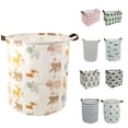 thumbnail image 1 of AUCHEN 19.7" Collapsible Laundry Basket, Foldable Cotton Linen Laundry Hamper for Baby Girl Boy, Large Capacity Basket with Handles Bag Dirty Clothes Toy Storage Basket Bin, 1 of 4