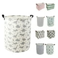 thumbnail image 1 of AUCHEN 19.7" Collapsible Laundry Basket, Foldable Cotton Linen Laundry Hamper for Baby Girl Boy, Large Capacity Basket with Handles Bag Dirty Clothes Toy Storage Basket Bin, 1 of 8