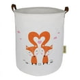 thumbnail image 1 of AUCHEN 19.7" Collapsible Laundry Basket, Foldable Cotton Linen Laundry Hamper for Baby Girl Boy, Large Capacity Basket with Handles Bag Dirty Clothes Toy Storage Basket Bin ( Round - 2 Fox ), 1 of 6