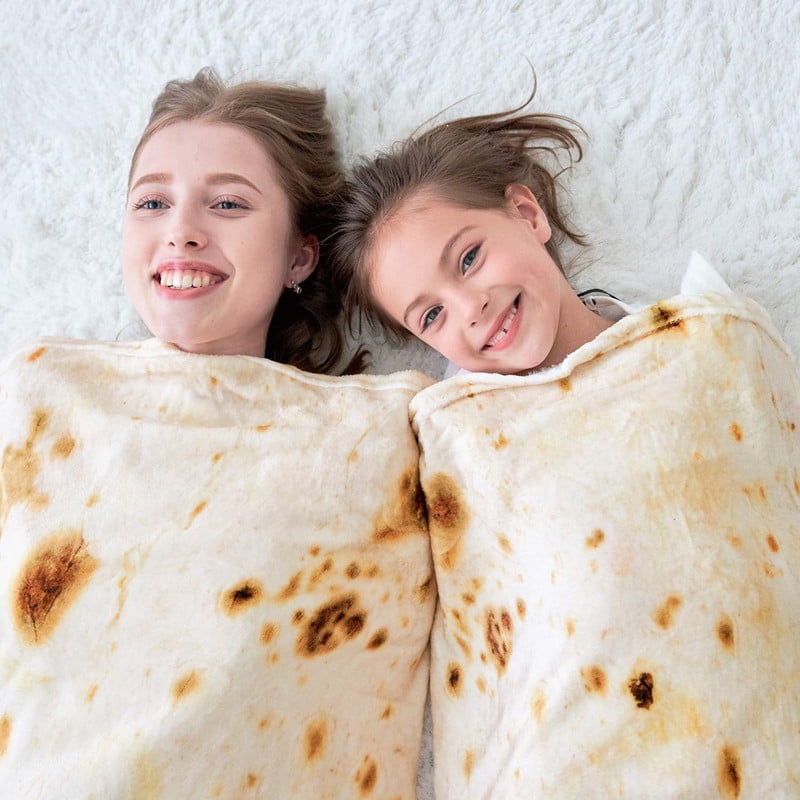 AUCHEN Burritos Tortilla Blanket Adult, Food Flour Tortilla Wrap Throw Blankets, Novelty Soft