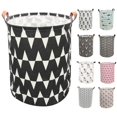 thumbnail image 1 of AUCHEN Large Collapsible Laundry Hamper with Handles,Round Storage Baskets,Waterproof Dirty Clothes Laundry Basket,Foldable Bin Storage Basket Organizer for Kids Baby Toy Collection(Round - Black W), 1 of 7