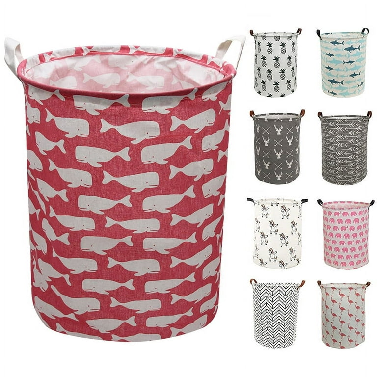 AUCHEN 19.7 Collapsible Laundry Basket, Foldable Cotton Linen Laundry  Hamper for Baby Girl Boy, Large Capacity Basket with Handles Bag Dirty  Clothes Toy Storage Basket Bin ( Round - Brown Cat ) 