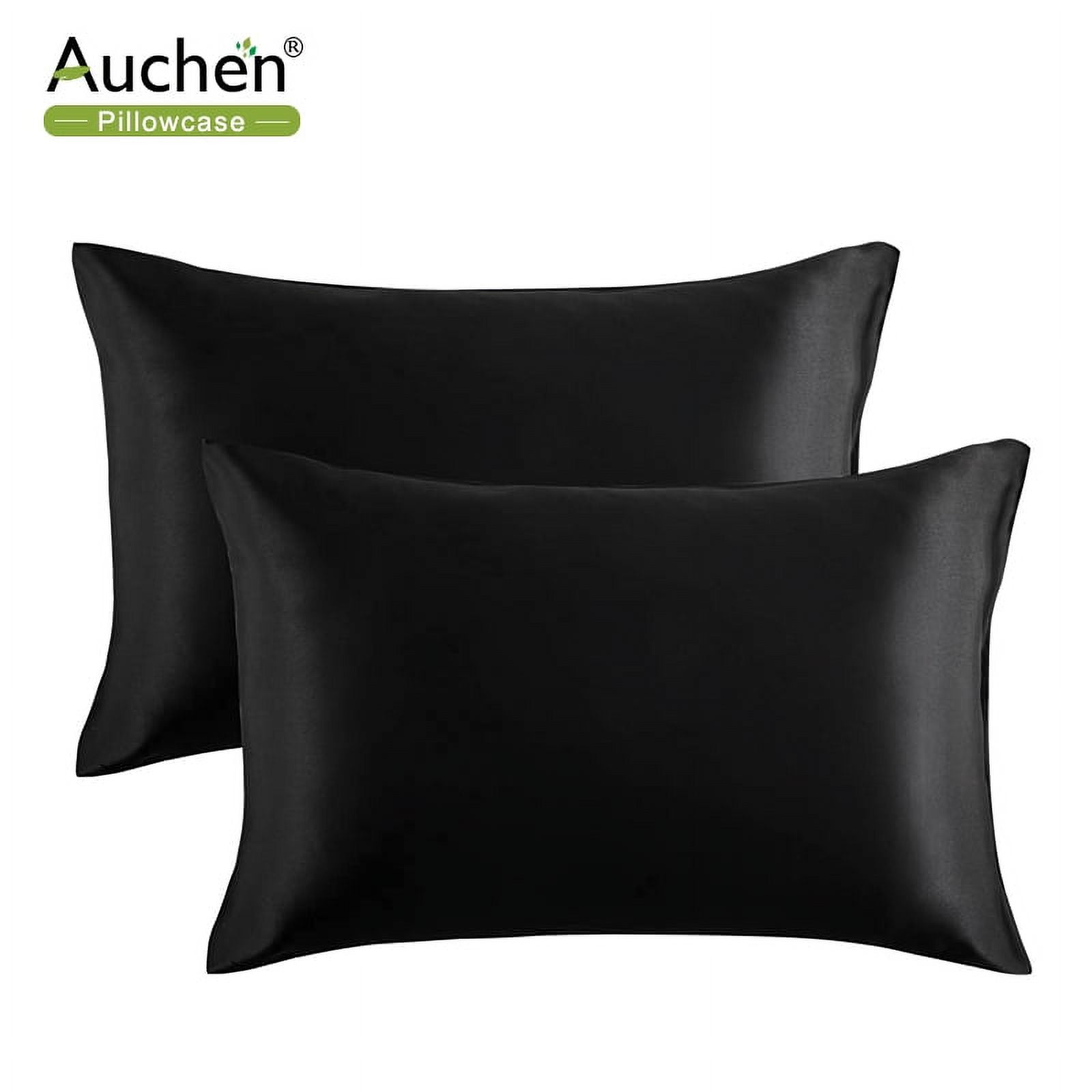 AUCHEN Satin Pillowcase for Hair and Skin, 2 Pack Satin Pillow Covers