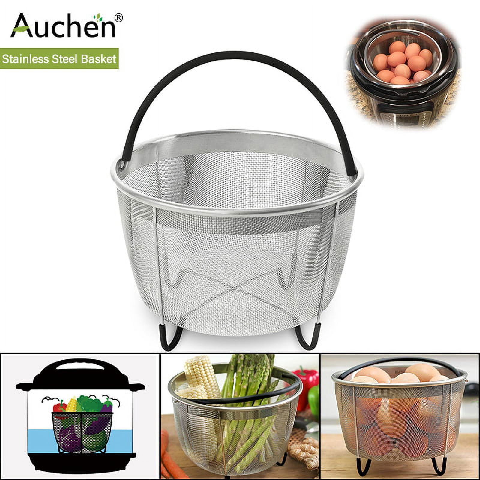 304 Stainless Steel Steamer Basket Instant Pot Accessories For 3/6/8L  Instant Cooker With Silicone Covered Handle - AliExpress