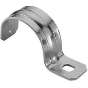 AUCHI Heavy Duty Rigid Pipe Strap - Sturdy One Hole Steel Straps - Premium-Quality Zinc Plated Steel - Reinforced Rib for Extra Strength - Corrosion Resistant - 3-1/2 Inches; OL-43121
