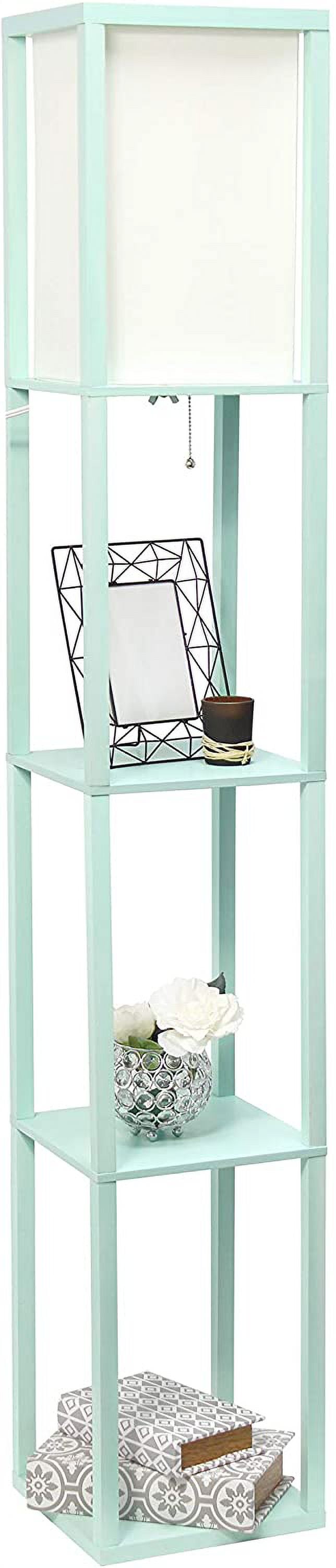 AUCHI LF1014AQU2PK Three Shelf Etagere Organizer Storage Floor Lamp 2