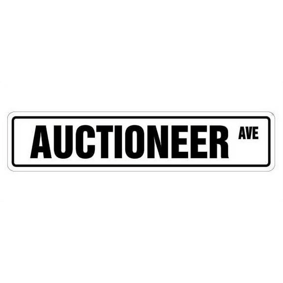 AUCTIONEER Street Sign novelty auction gavel antique real | Indoor/Outdoor |  36" Wide