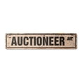 thumbnail image 1 of AUCTIONEER Vintage Plastic Street Sign novelty auction gavel antique real | Indoor/Outdoor |  30" Wide, 1 of 4