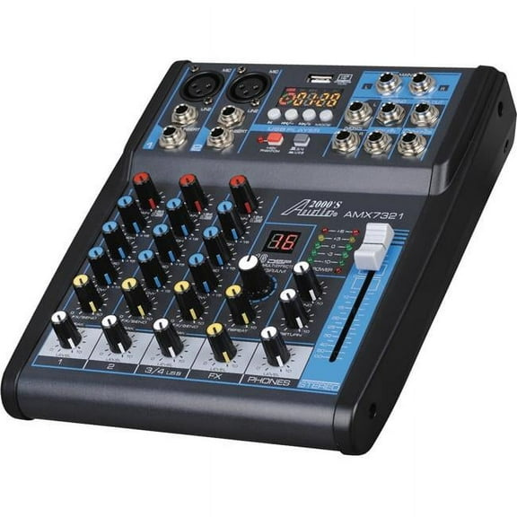 AUDIO2000S AMX7321 Professional Four-Channel Audio Mixer With USB Interface, Bluetooth