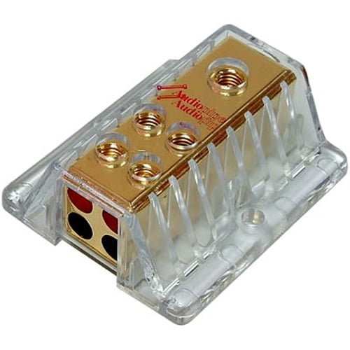 Audiopipe 1 Input 4 Output Power Distribution Block Car Audio Power Splitter for Amplifier Installations