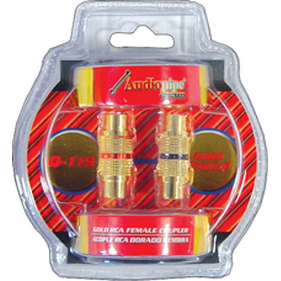 AUDIOP Q119 Gold RCA Jack to RCA Jack Connector - 2-Pack