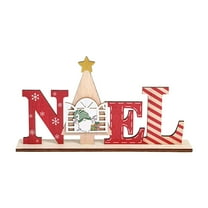 AUDea Christmas Table Signs Decorations Christmas Table Wooden Table Top Decorations Wooden Centerpiece Tabletop Snowman Wood Desktop Decor for Holiday Home Party Decorations