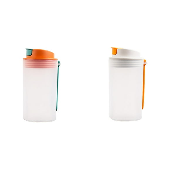 AUDeals 11.8 Oz Single Layer Plastic Cup Protein Powder Shaker Shaker Bottles for Protein Shakes Portable Shaker Cups for Workout *2PCS