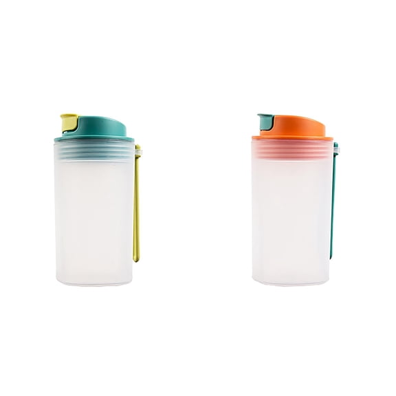 AUDeals 11.8 Oz Single Layer Plastic Cup Protein Powder Shaker Shaker Bottles for Protein Shakes Portable Shaker Cups for Workout *2PCS