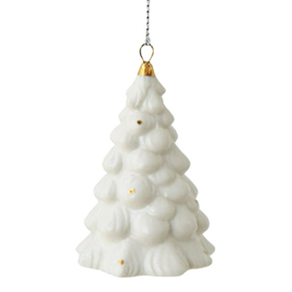 AUDeals 1Pcs White Ceramic Christmas Tree Porcelain Xmas Decor Holiday Home Decoration Mini Tabletop Figurine Modern Festive Christmas Indoor Holiday Charm Ornament