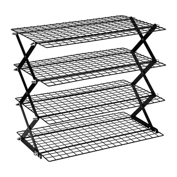 AUDeals 2, 3, or 4-Tier Collapsible Wire Cooling Rack, Adjustable Setting for Cooling, Roasting, Cooking, Baking, and Drying Cookies, Bread, Turkey, Candy, Snacks